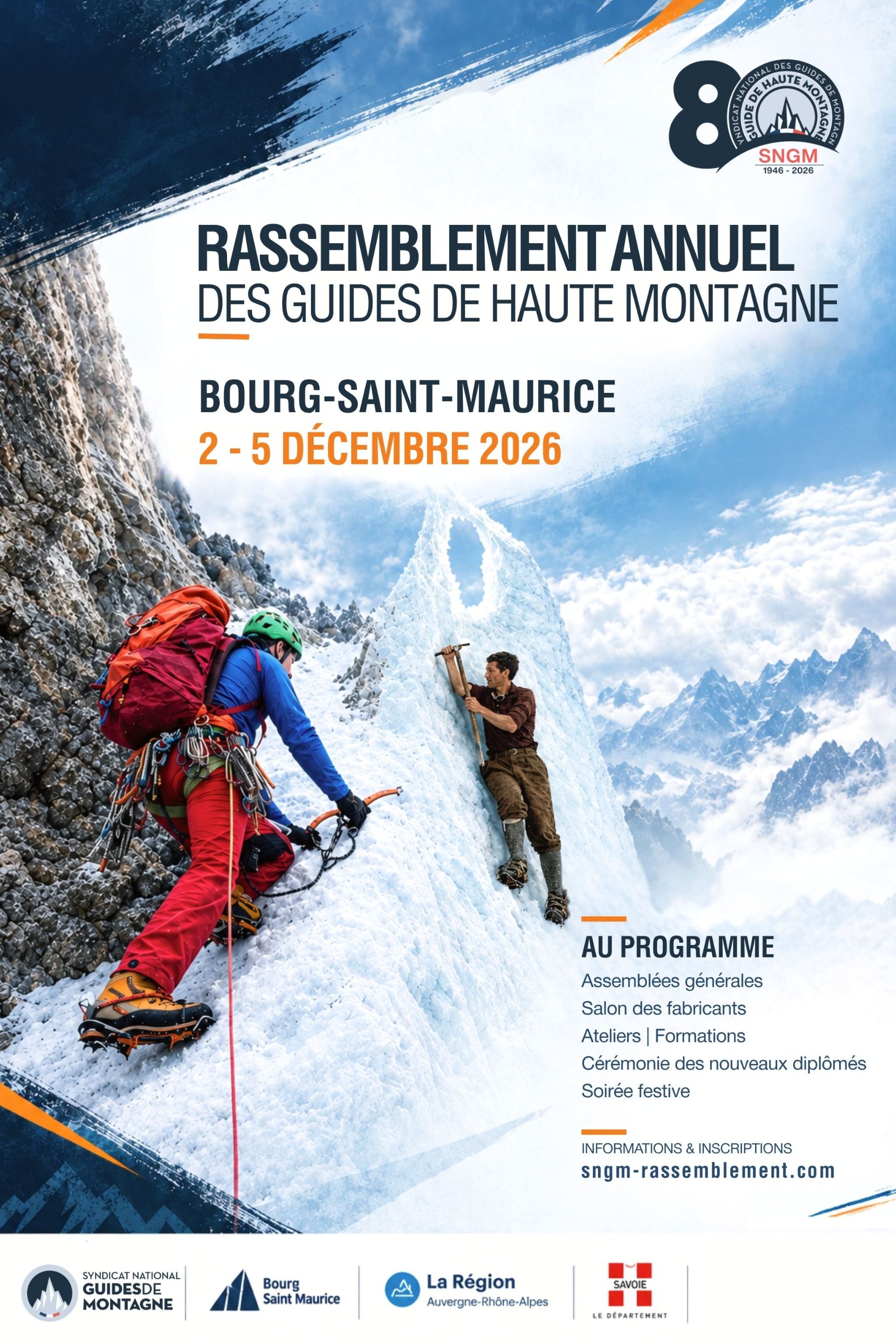 Affiche du Rassemblement annuel des guides de haute montagne 2026